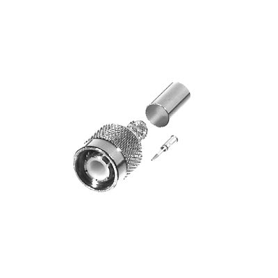 Conector TNC Macho de Anillo Plegable para Cable RG-59/U, Grupo D, Níquel/ Gold/ Delrin.? Conector TNC Macho de Anillo Plegable para Cable RG-59/U, Grupo D, Níquel/ Gold/ Delrin.?